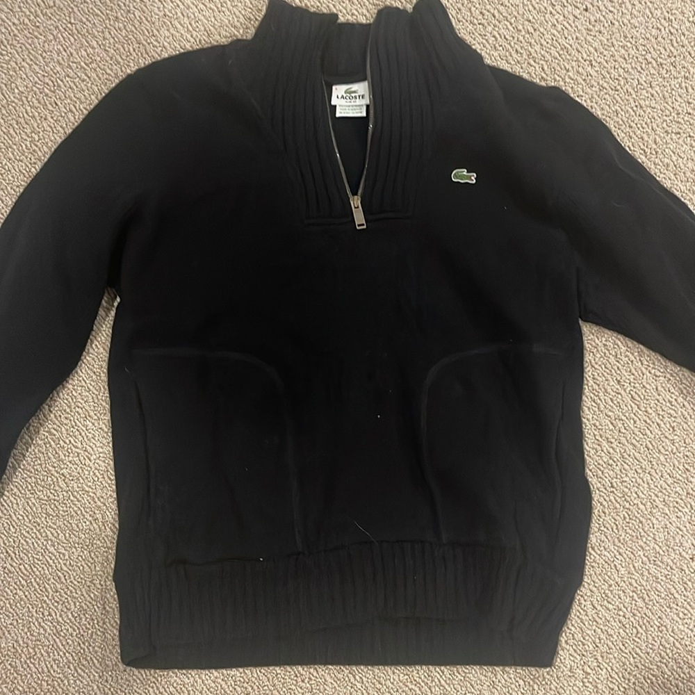 Lacoste Fitted Black Sweater